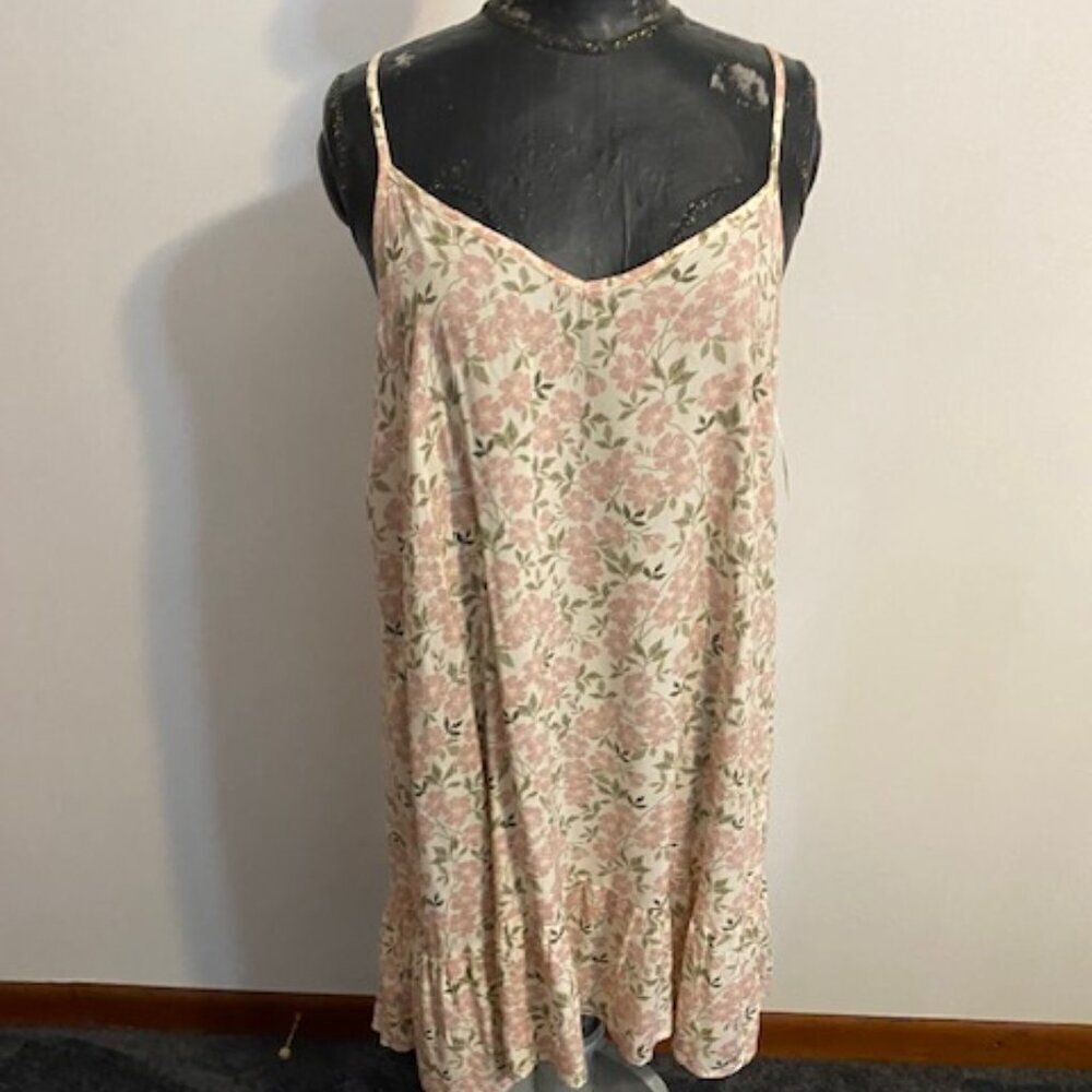 WallFlower Cream/Green sleeveless Floral dress, size 1X